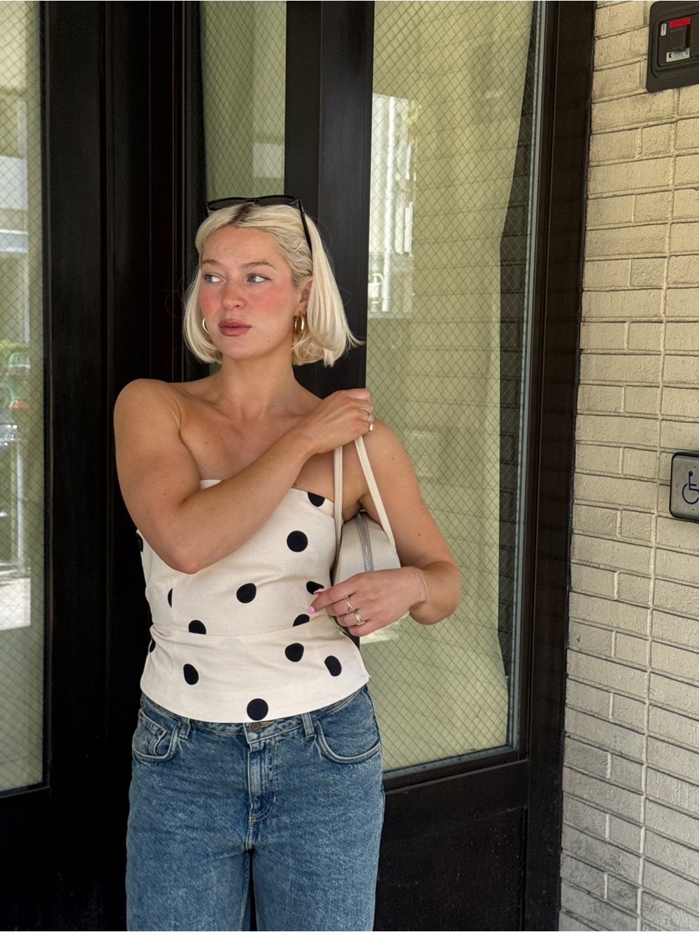 Polka dot adriel blouse polka dot tube top